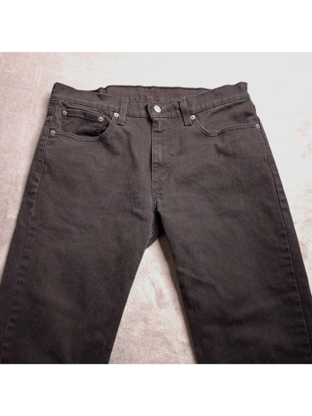 Levis Mens 502 Taper Leg Regular Fit Jeans 32 Black Denim Casual Stretch - Picture 5 of 8